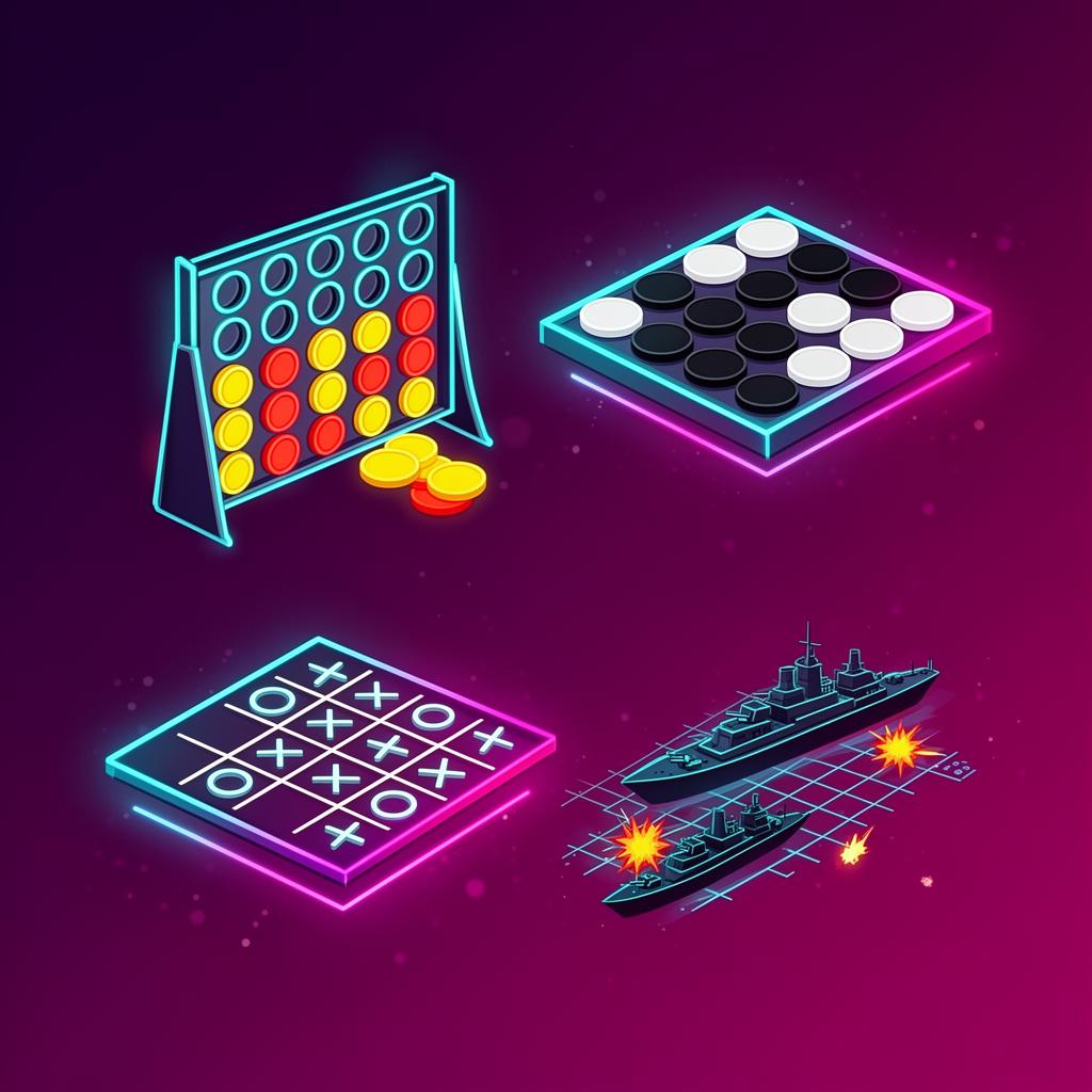 Fyra nya strategispel: Fyra i rad, Reversi, Luffarschack och Sänka skepp